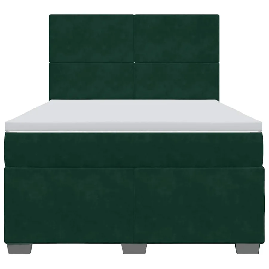 Sommier à lattes de lit et matelas Vert foncé 160x200cm Velours - 4
