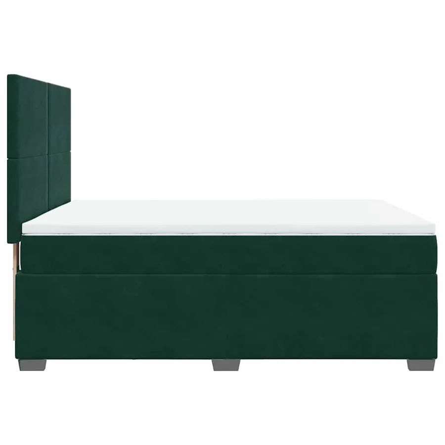 Sommier à lattes de lit et matelas Vert foncé 160x200cm Velours - 9