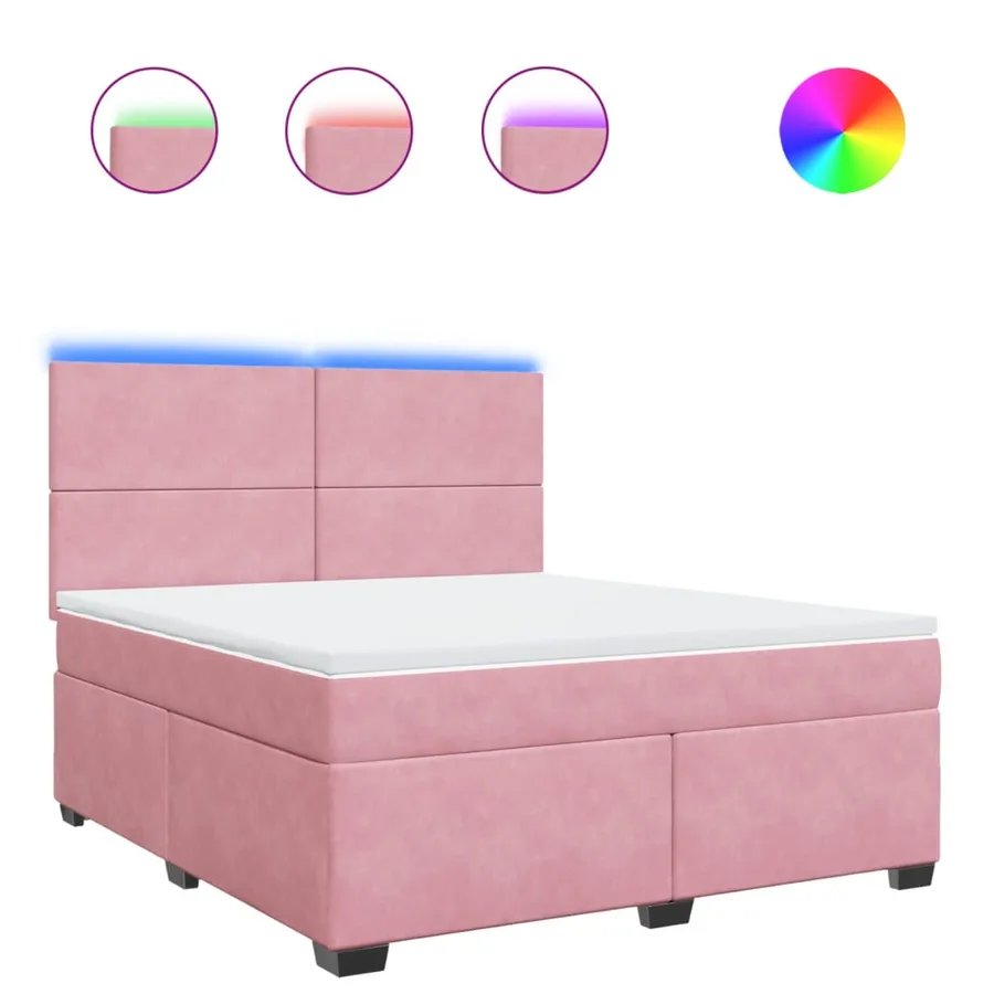 Sommier à lattes de lit avec matelas Rose 180x200 cm Velours - 2