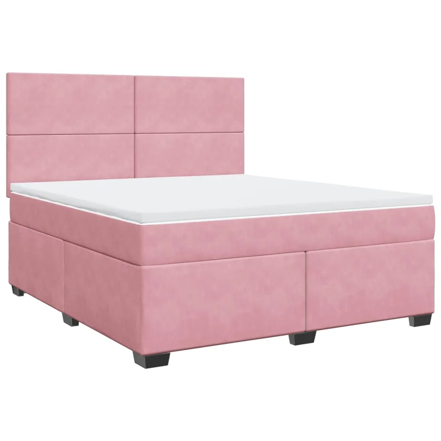 Sommier à lattes de lit avec matelas Rose 180x200 cm Velours - 3
