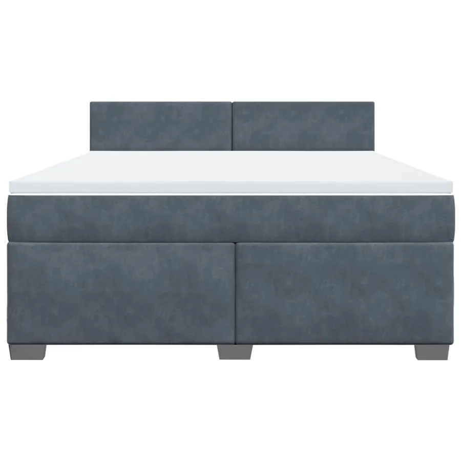 Sommier à lattes de lit et matelas Gris foncé 180x200cm Velours - 4