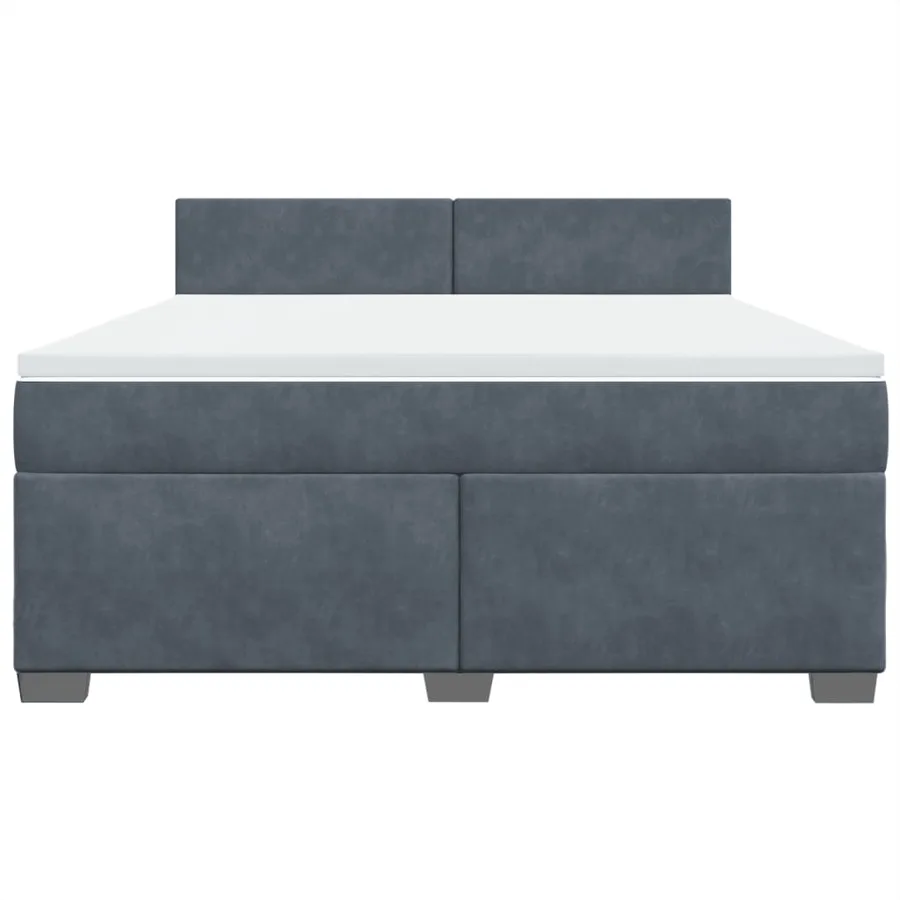 Sommier à lattes de lit et matelas Gris foncé 180x200cm Velours - 6