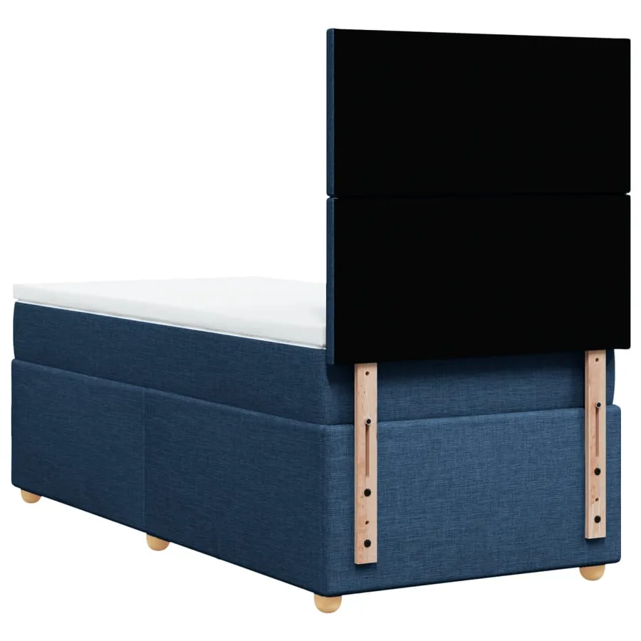 Sommier à lattes de lit avec matelas Bleu 90x190 cm Tissu - 8