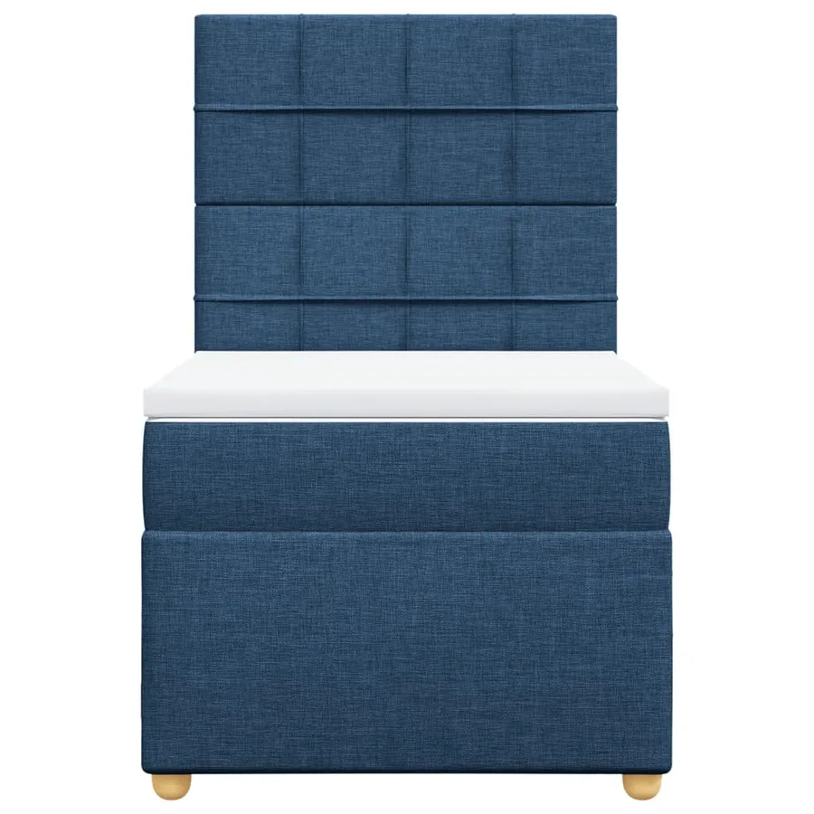 Sommier à lattes de lit avec matelas Bleu 90x190 cm Tissu - 4