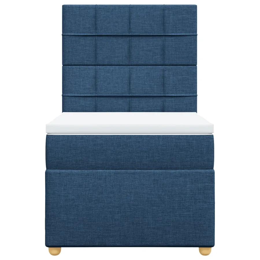 Sommier à lattes de lit avec matelas Bleu 90x190 cm Tissu - 6