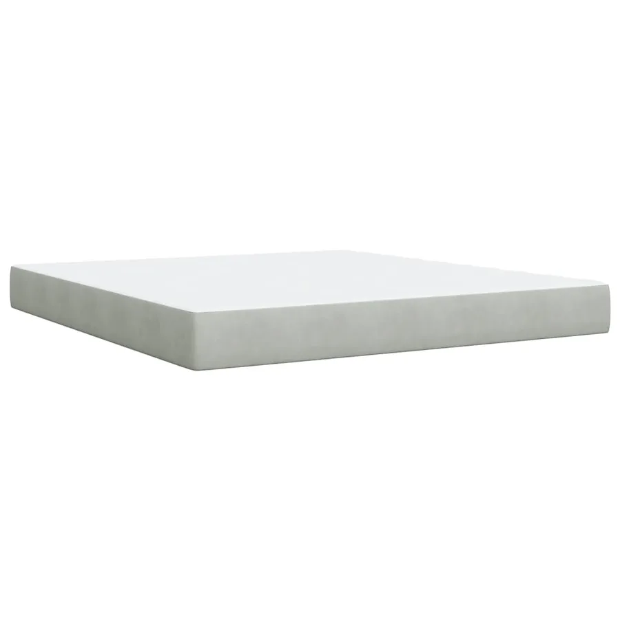 Sommier à lattes de lit et matelas Gris clair 180x200cm Velours - 12