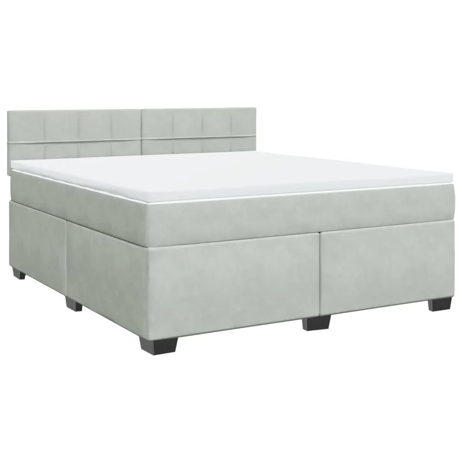 Sommier à lattes de lit et matelas Gris clair 180x200cm Velours - 3