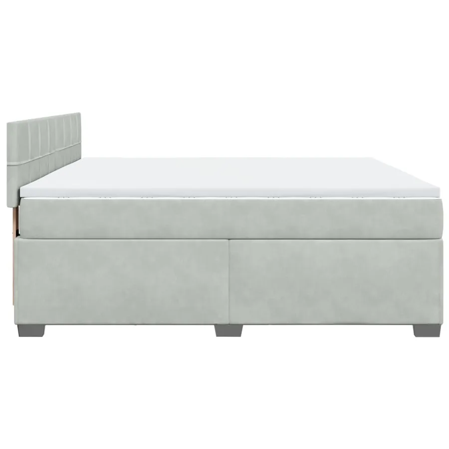 Sommier à lattes de lit et matelas Gris clair 180x200cm Velours - 7