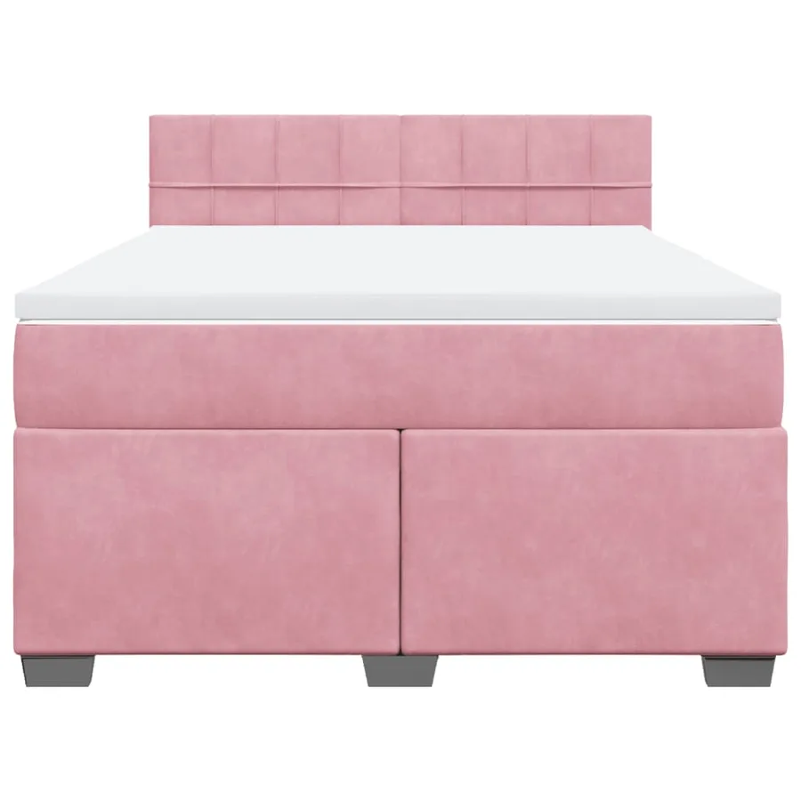 Sommier à lattes de lit avec matelas Rose 160x200 cm Velours - 6