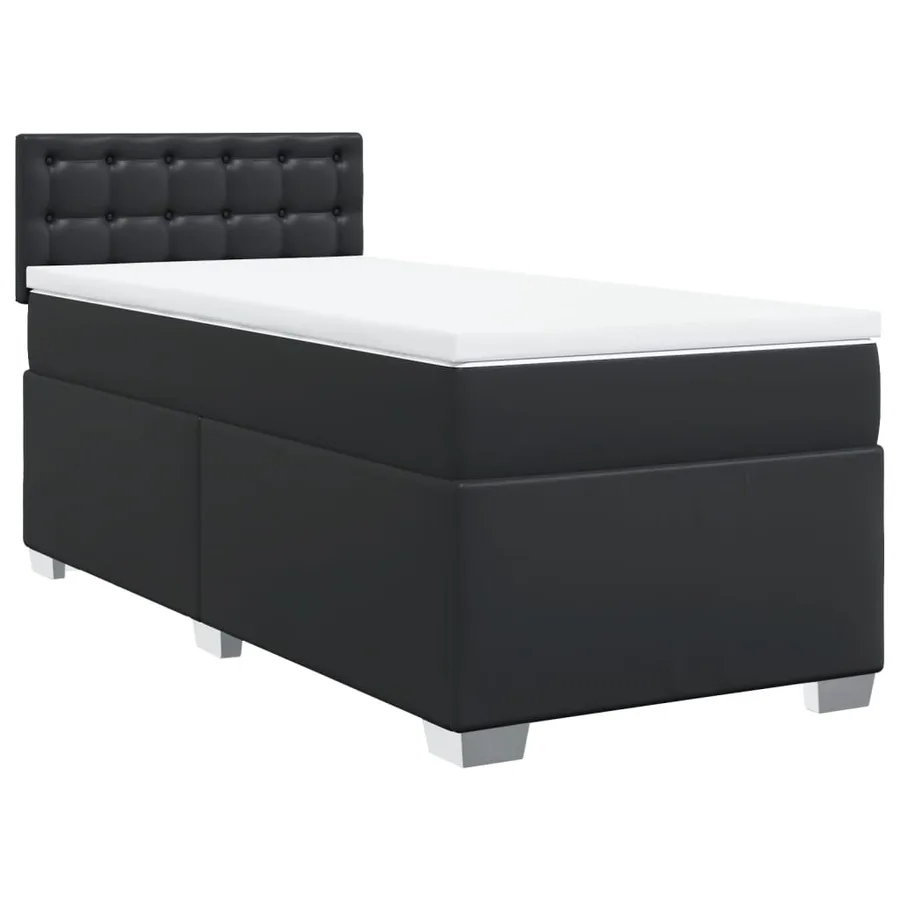 Sommier à lattes de lit avec matelas Noir 80x200cm Similicuir - 2