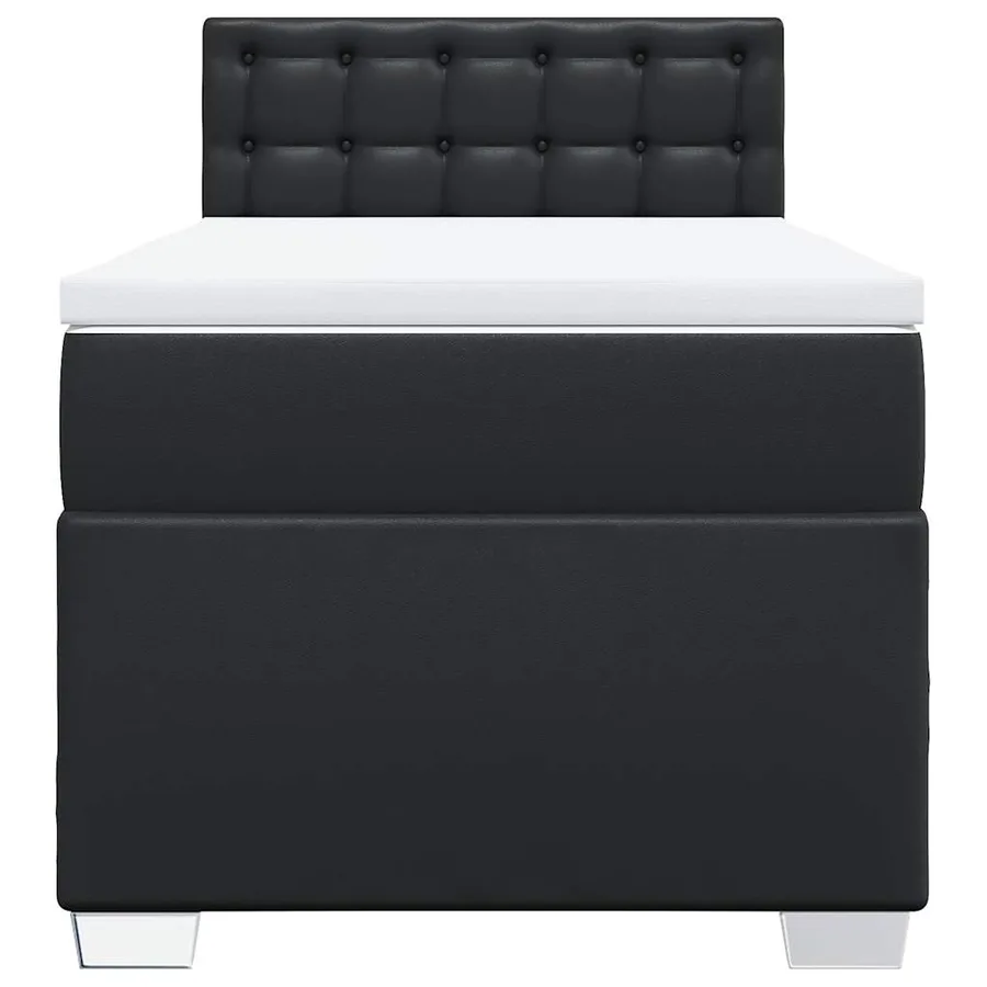 Sommier à lattes de lit avec matelas Noir 80x200cm Similicuir - 4