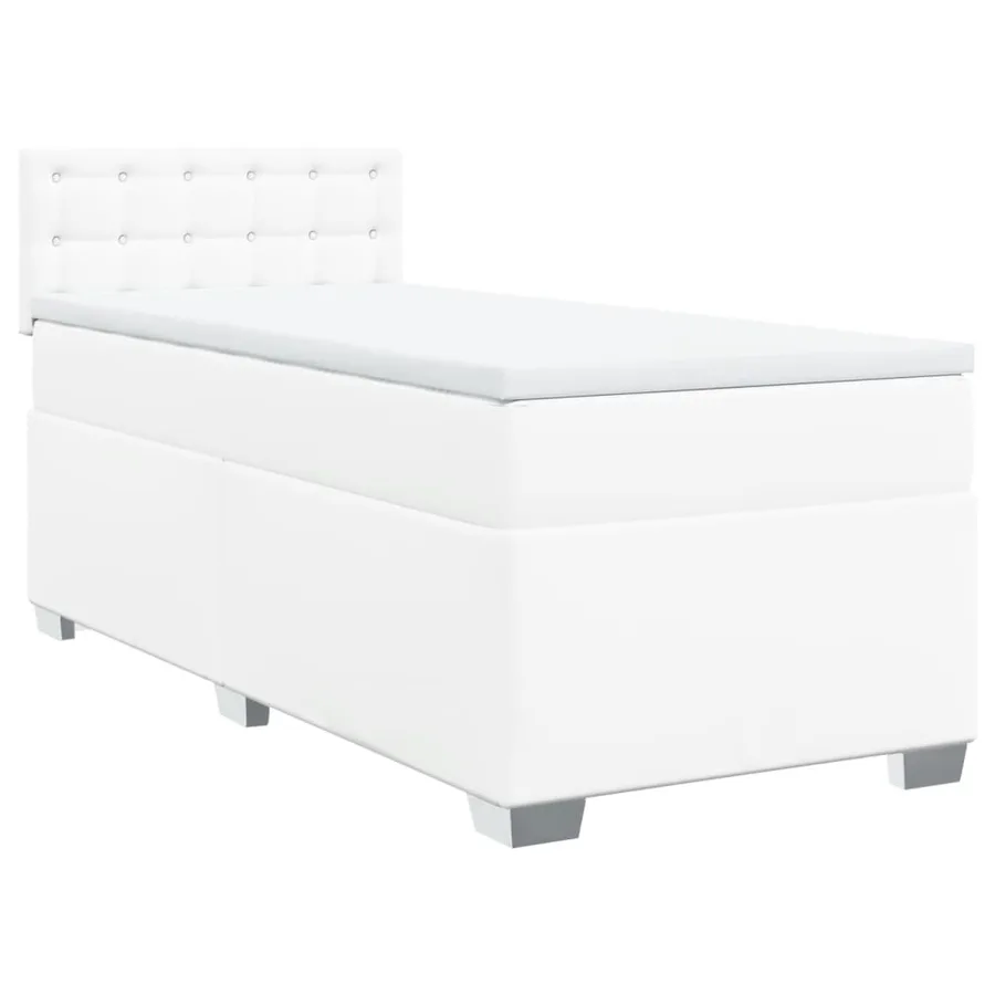 Sommier à lattes de lit avec matelas Blanc 80x200 cm Similicuir - 3
