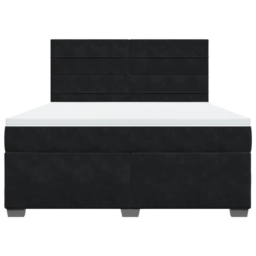 Sommier à lattes de lit avec matelas Noir 180x200 cm Velours - 6