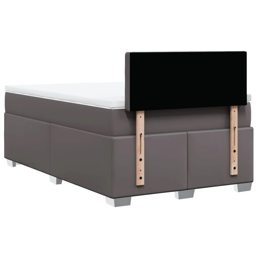 Sommier à lattes de lit avec matelas Gris 120x200 cm Similicuir - 12