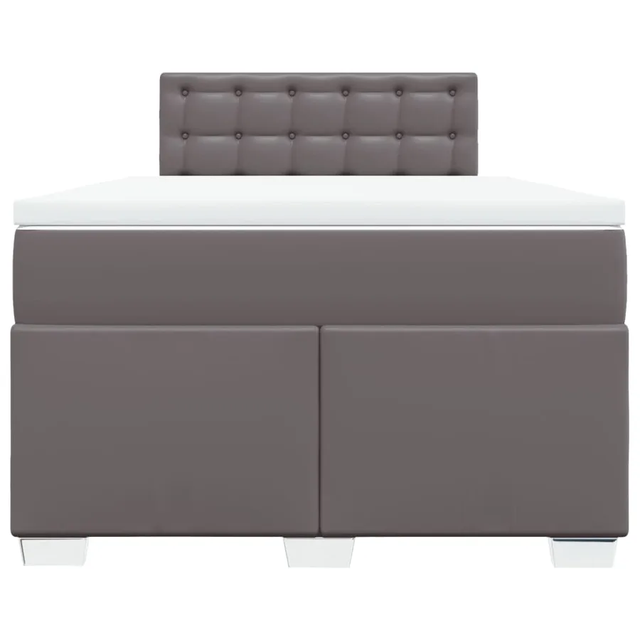 Sommier à lattes de lit avec matelas Gris 120x200 cm Similicuir - 6