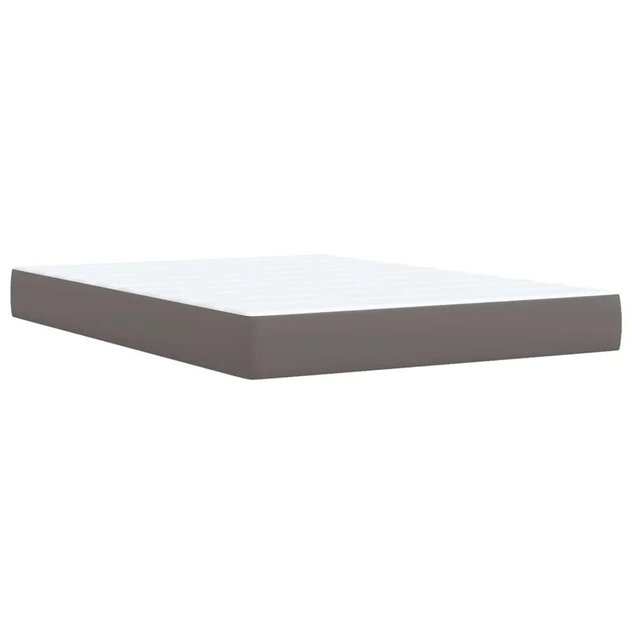 Sommier à lattes de lit avec matelas Gris 160x200 cm Similicuir - 9