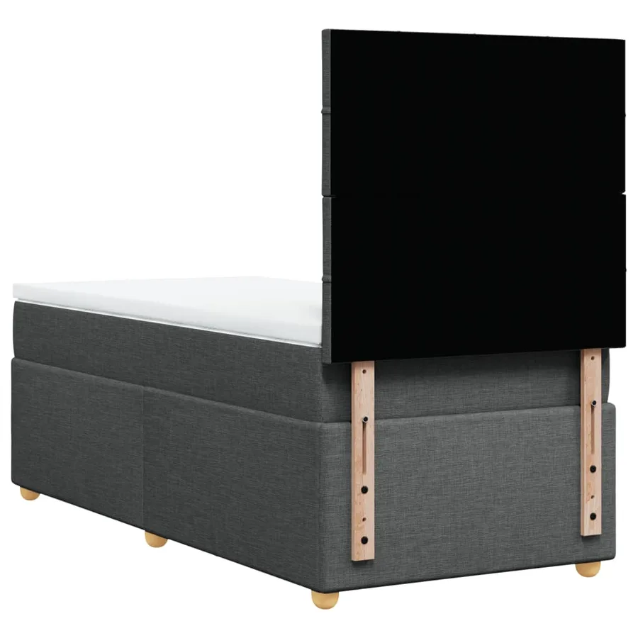 Sommier à lattes de lit et matelas Gris foncé 90x190 cm Tissu - 6