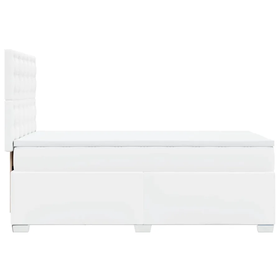 Sommier à lattes de lit avec matelas Blanc 80x200 cm Similicuir - 9