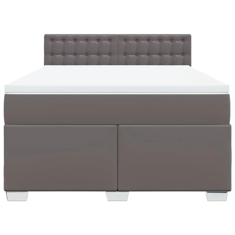 Sommier à lattes de lit avec matelas Gris 160x200 cm Similicuir - 4