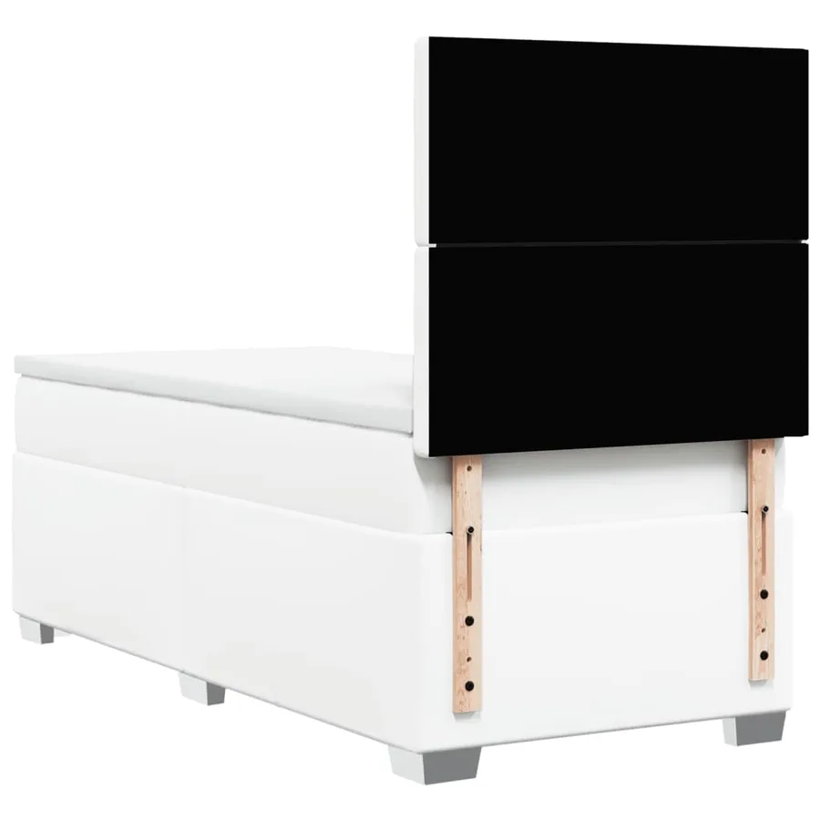 Sommier à lattes de lit avec matelas Blanc 90x190 cm Similicuir - 12