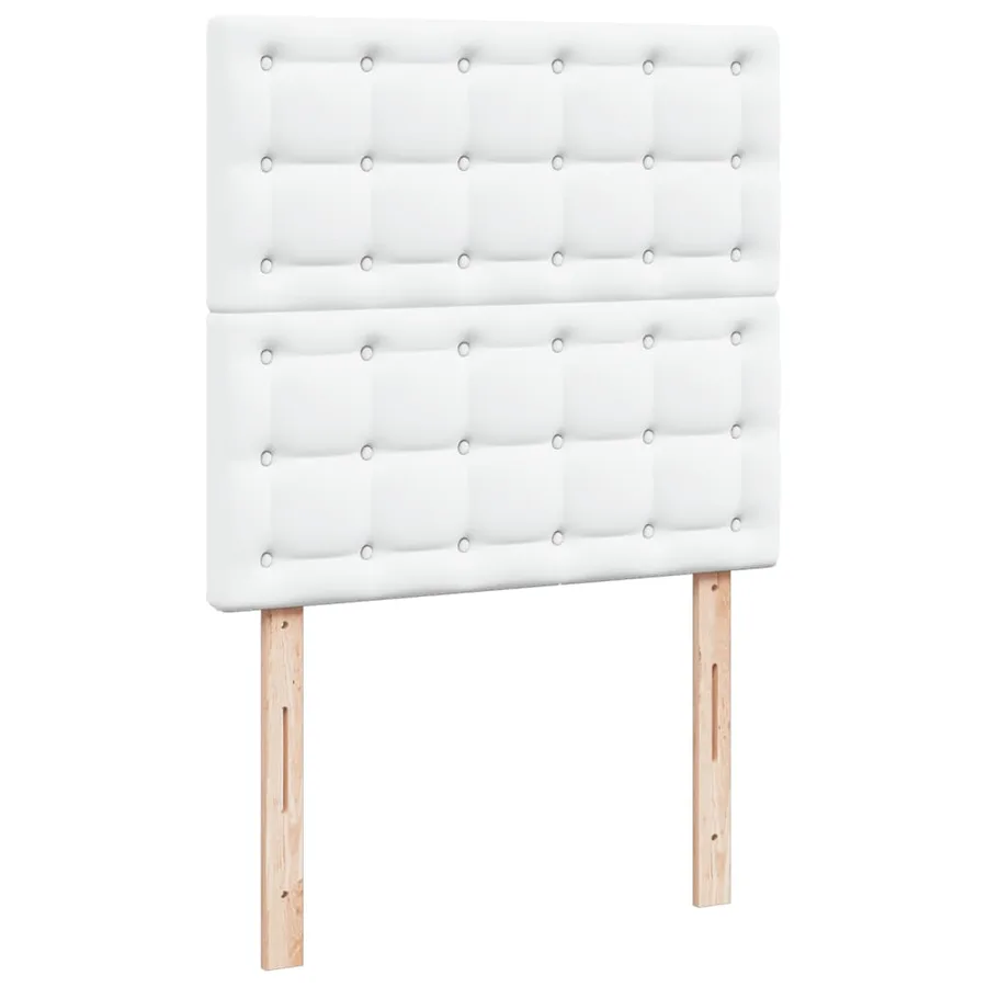Sommier à lattes de lit avec matelas Blanc 90x190 cm Similicuir - 7