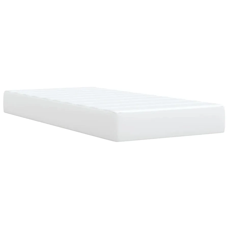 Sommier à lattes de lit avec matelas Blanc 90x190 cm Similicuir - 9