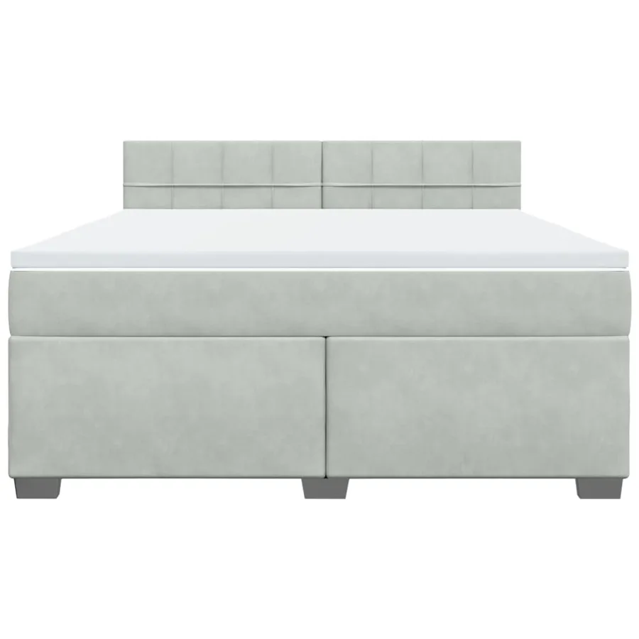Sommier à lattes de lit et matelas Gris clair 180x200cm Velours - 4