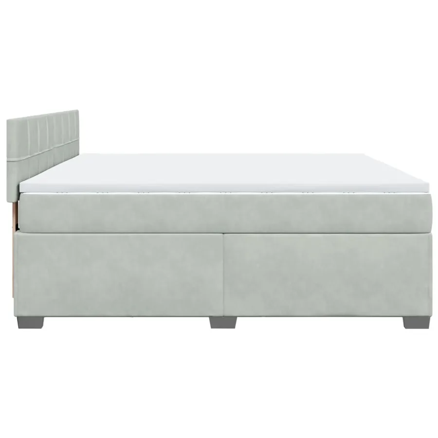 Sommier à lattes de lit et matelas Gris clair 180x200cm Velours - 9