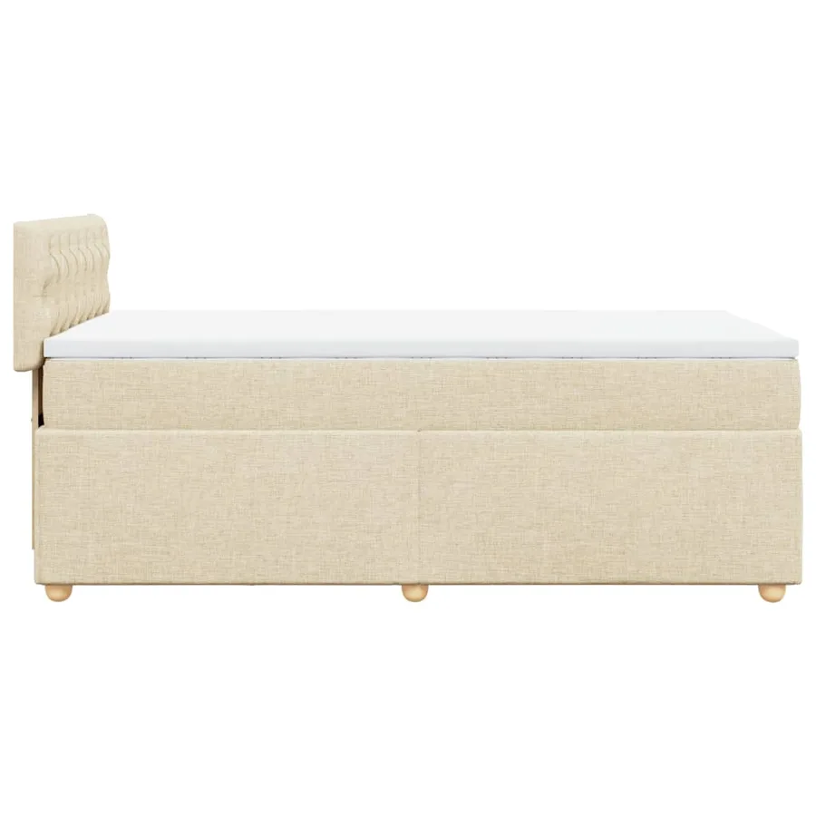 Sommier à lattes de lit et matelas Crème 90x190 cm Tissu - 5