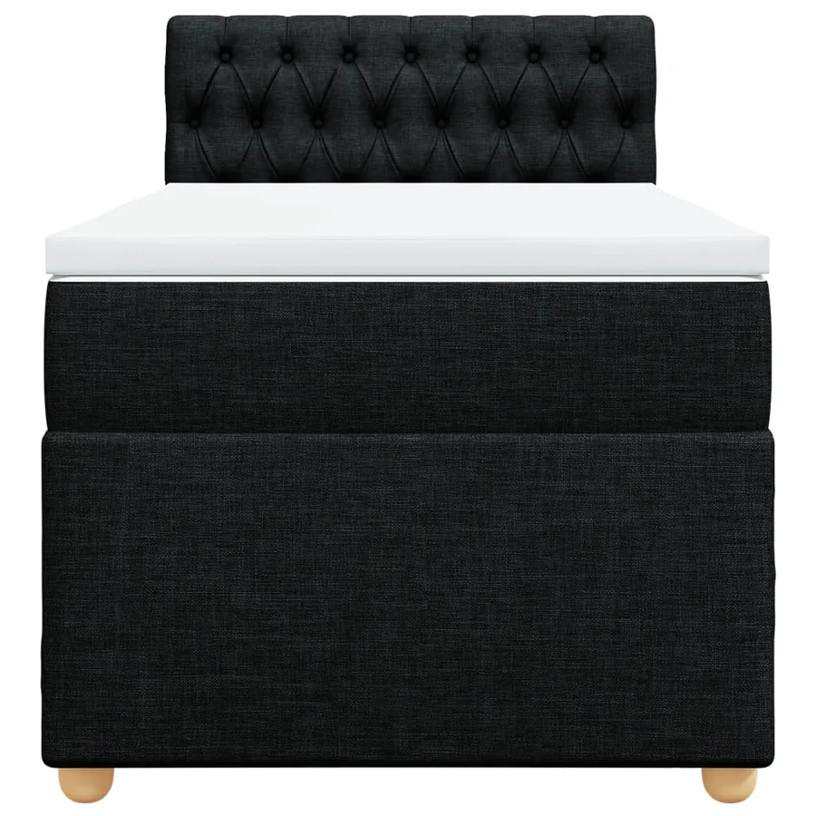 Sommier à lattes de lit avec matelas noir 90x190 cm simple tissu - 4