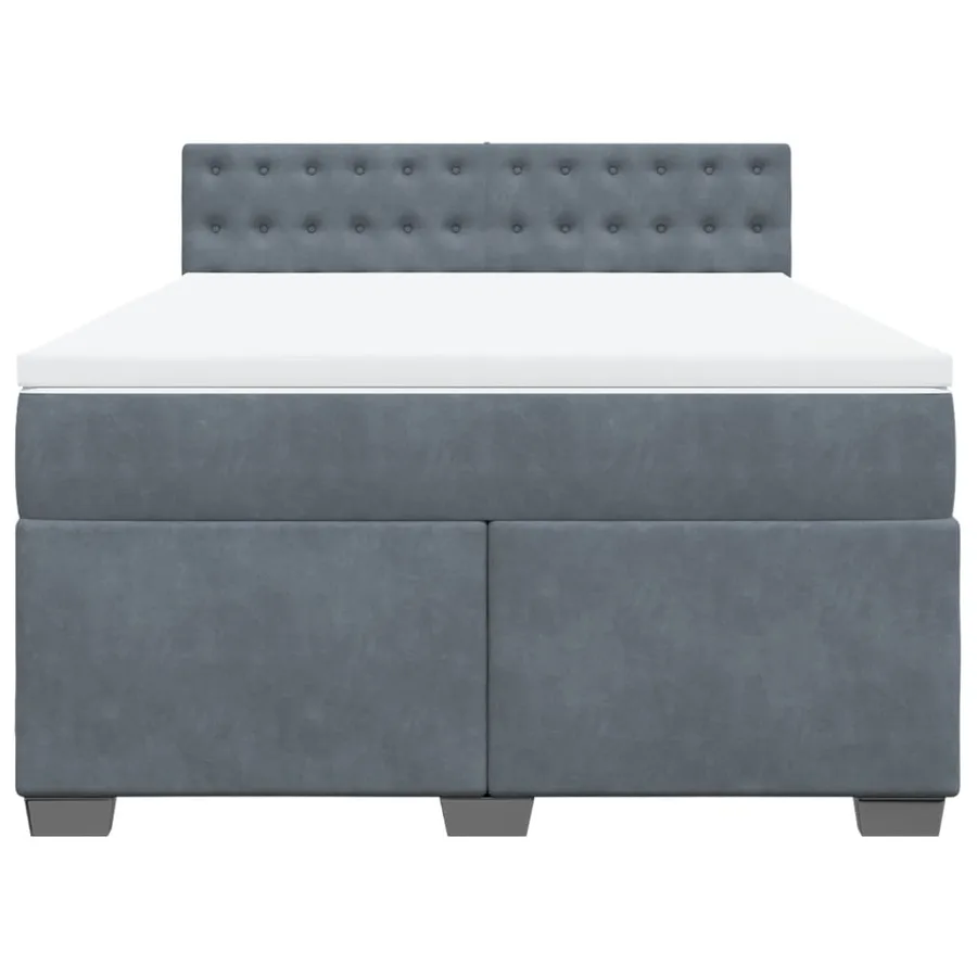 Sommier à lattes de lit et matelas Gris foncé 160x200cm Velours - 6
