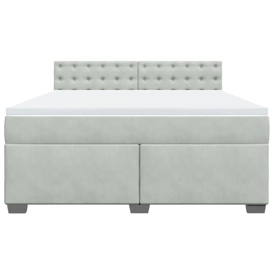 Sommier à lattes de lit et matelas Gris clair 180x200cm Velours - 4