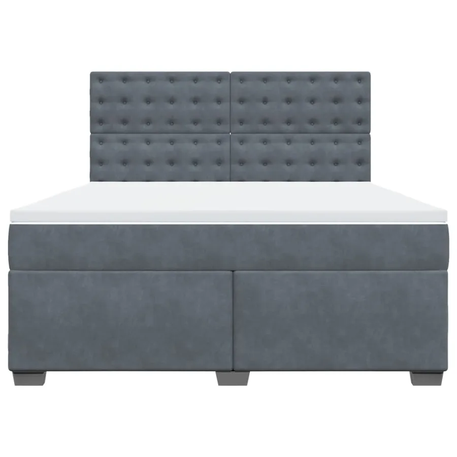 Sommier à lattes de lit et matelas Gris foncé 180x200cm Velours - 4