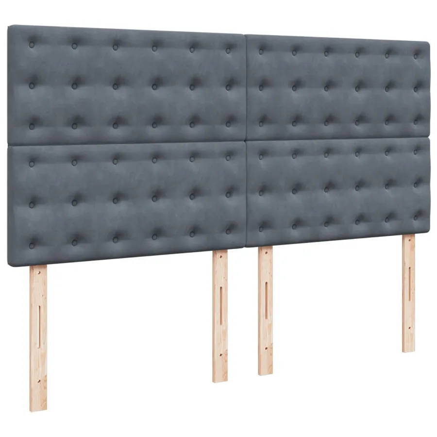 Sommier à lattes de lit et matelas Gris foncé 180x200cm Velours - 8