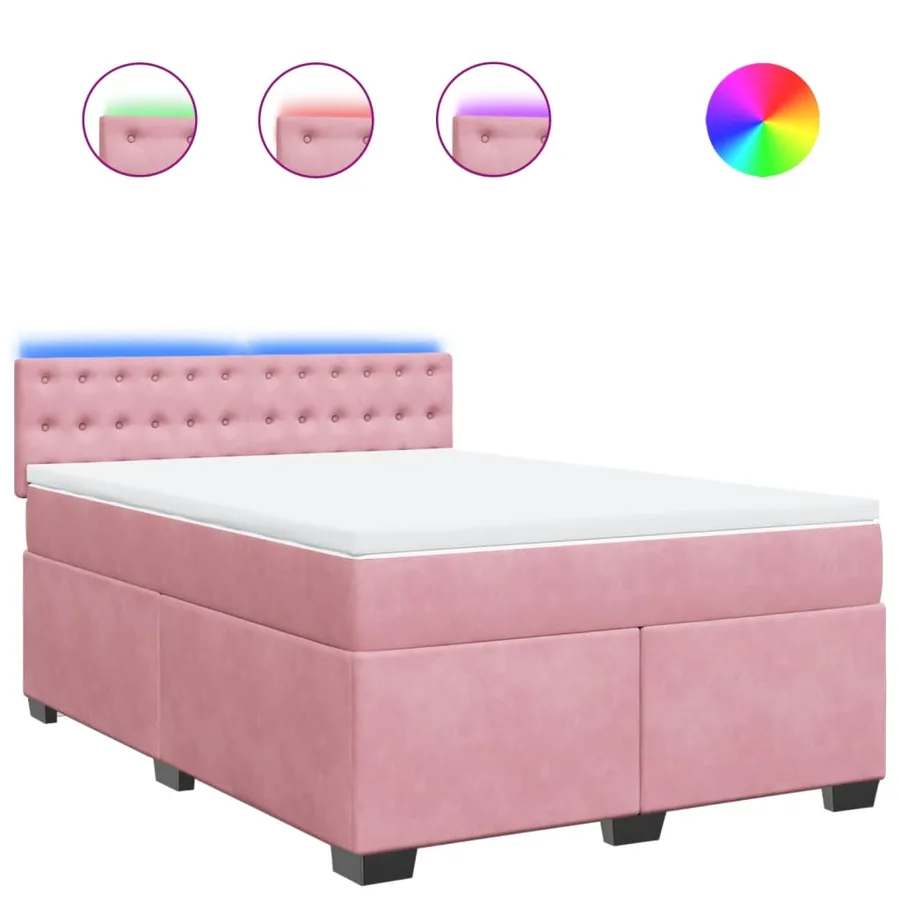Sommier à lattes de lit avec matelas Rose 160x200 cm Velours - 2