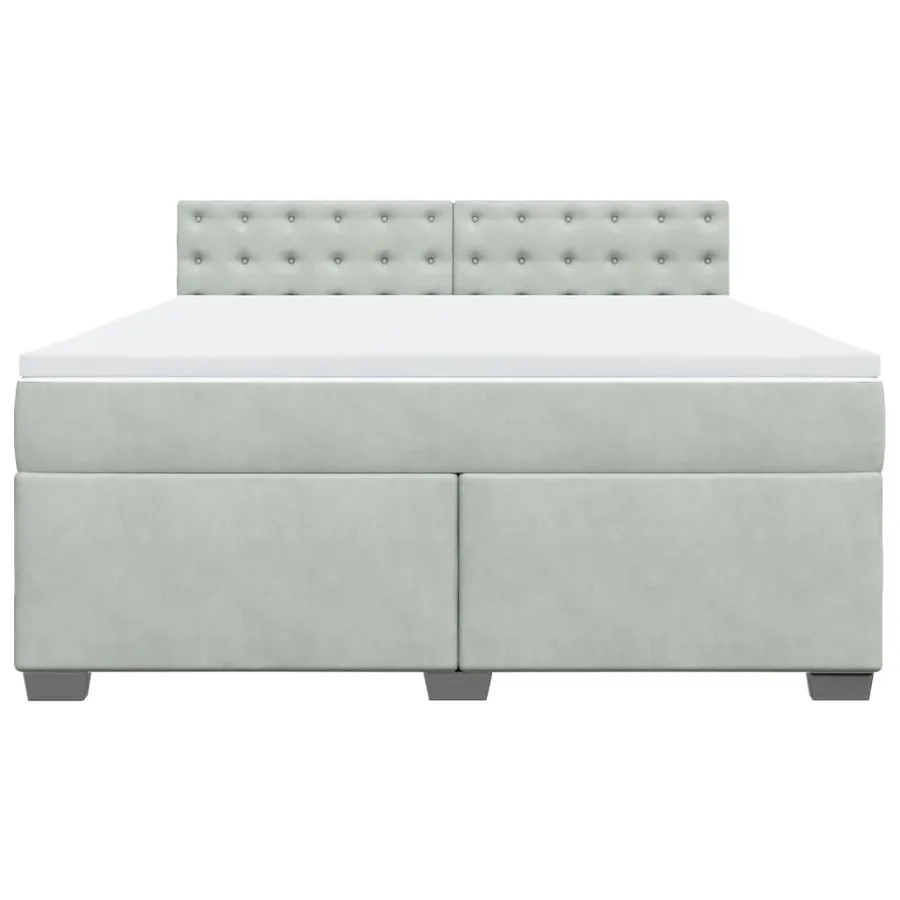 Sommier à lattes de lit et matelas Gris clair 180x200cm Velours - 6