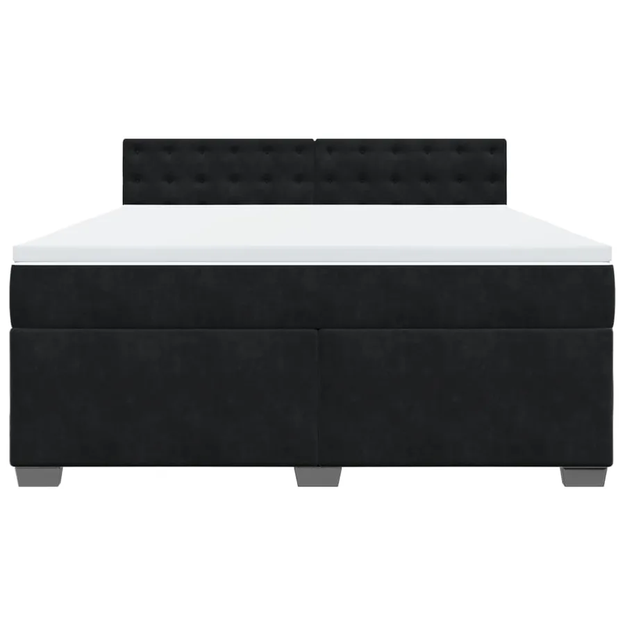 Sommier à lattes de lit avec matelas Noir 180x200 cm Velours - 6