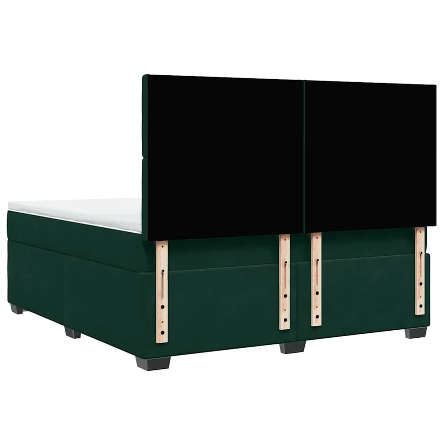 Sommier à lattes de lit et matelas Vert foncé 180x200cm Velours - 10