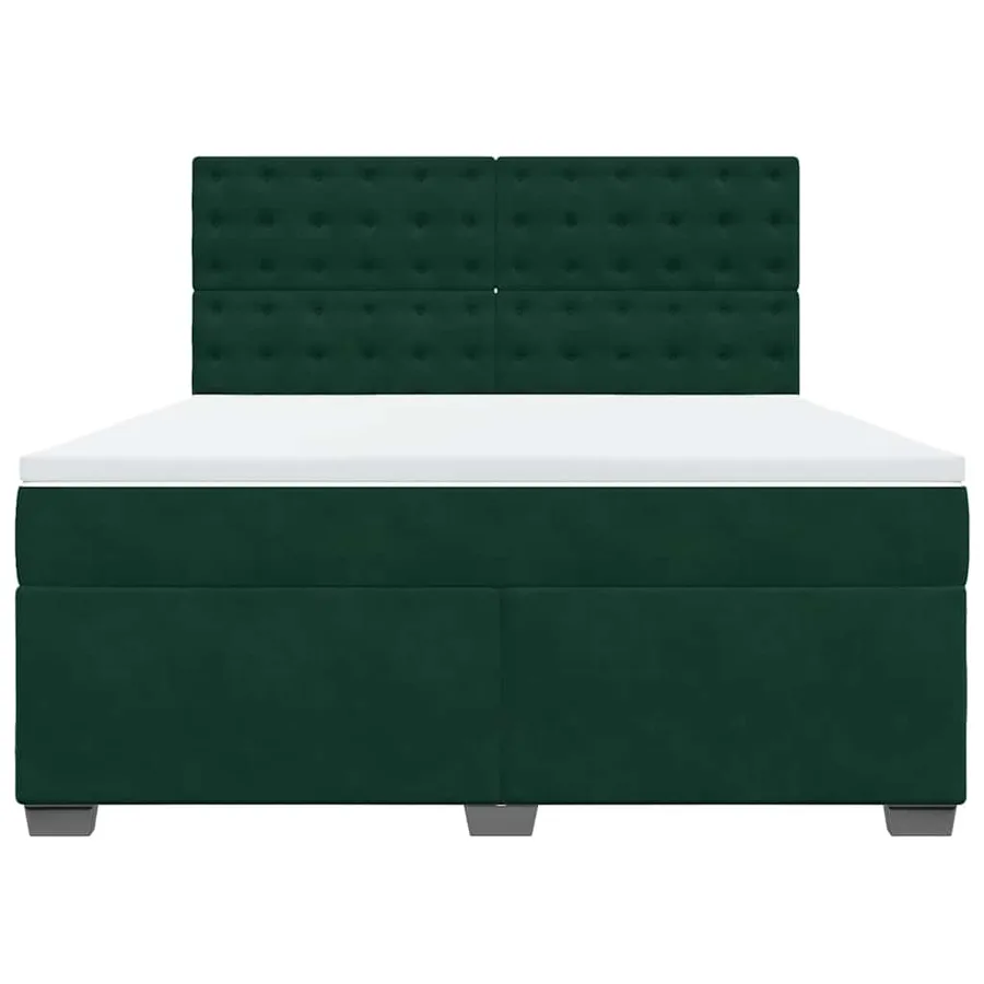 Sommier à lattes de lit et matelas Vert foncé 180x200cm Velours - 4