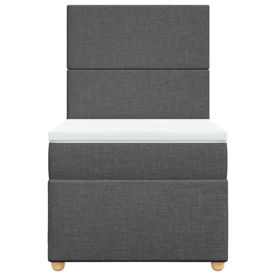 Sommier à lattes de lit et matelas Gris foncé 90x190 cm Tissu - 6