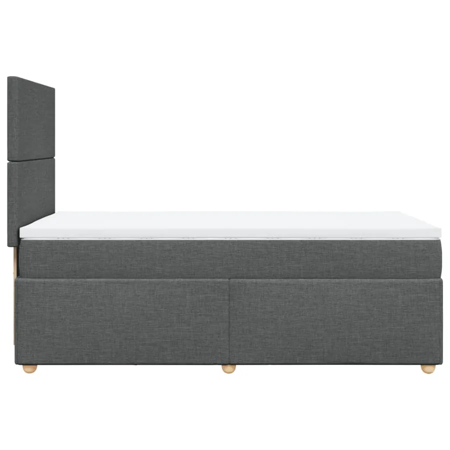 Sommier à lattes de lit et matelas Gris foncé 90x190 cm Tissu - 5