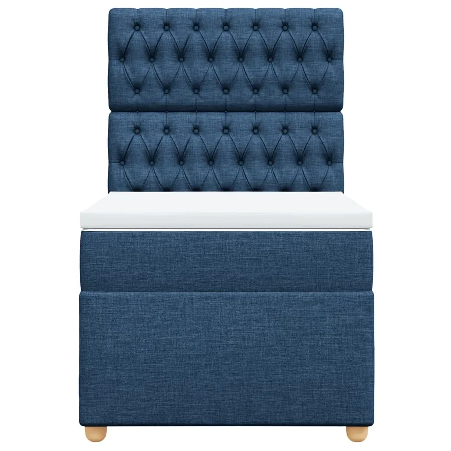 Sommier à lattes de lit avec matelas Bleu 90x190 cm Tissu - 6