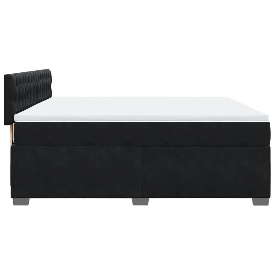 Sommier à lattes de lit avec matelas Noir 180x200 cm Velours - 9