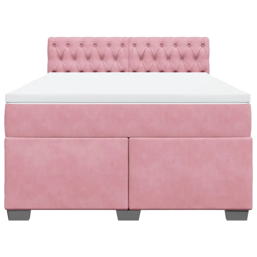 Sommier à lattes de lit avec matelas Rose 160x200 cm Velours - 4