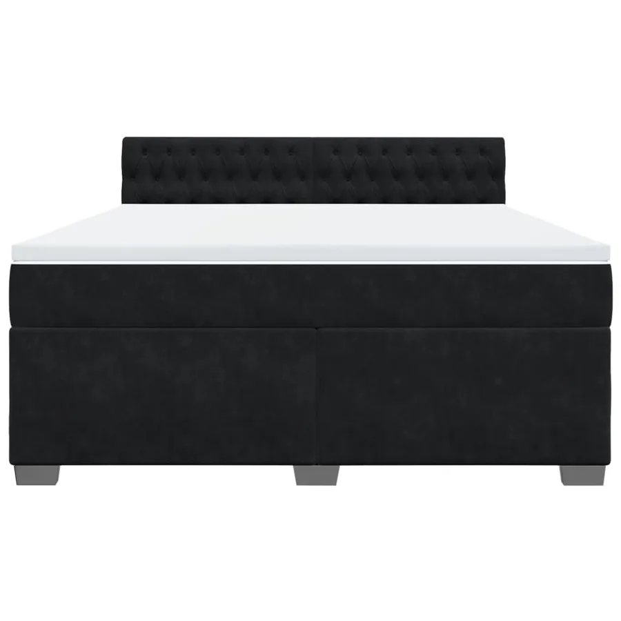 Sommier à lattes de lit avec matelas Noir 180x200 cm Velours - 6