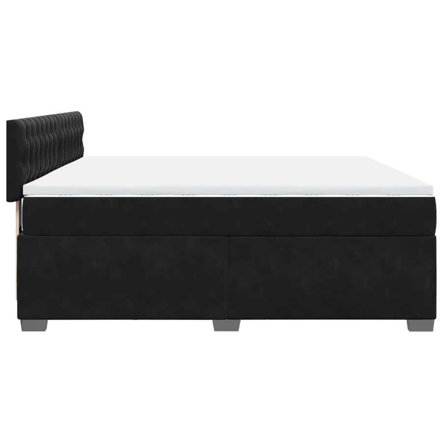 Sommier à lattes de lit avec matelas Noir 180x200 cm Velours - 7