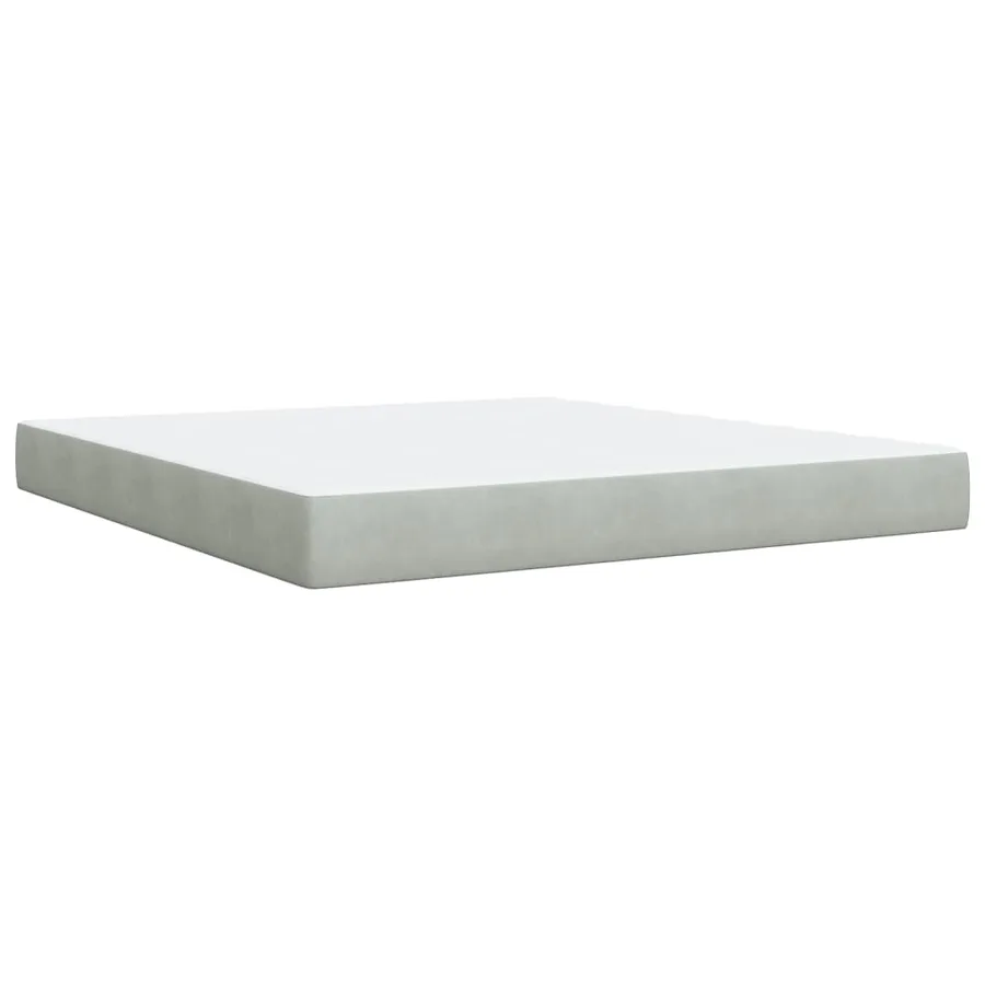 Sommier à lattes de lit et matelas Gris clair 180x200cm Velours - 6