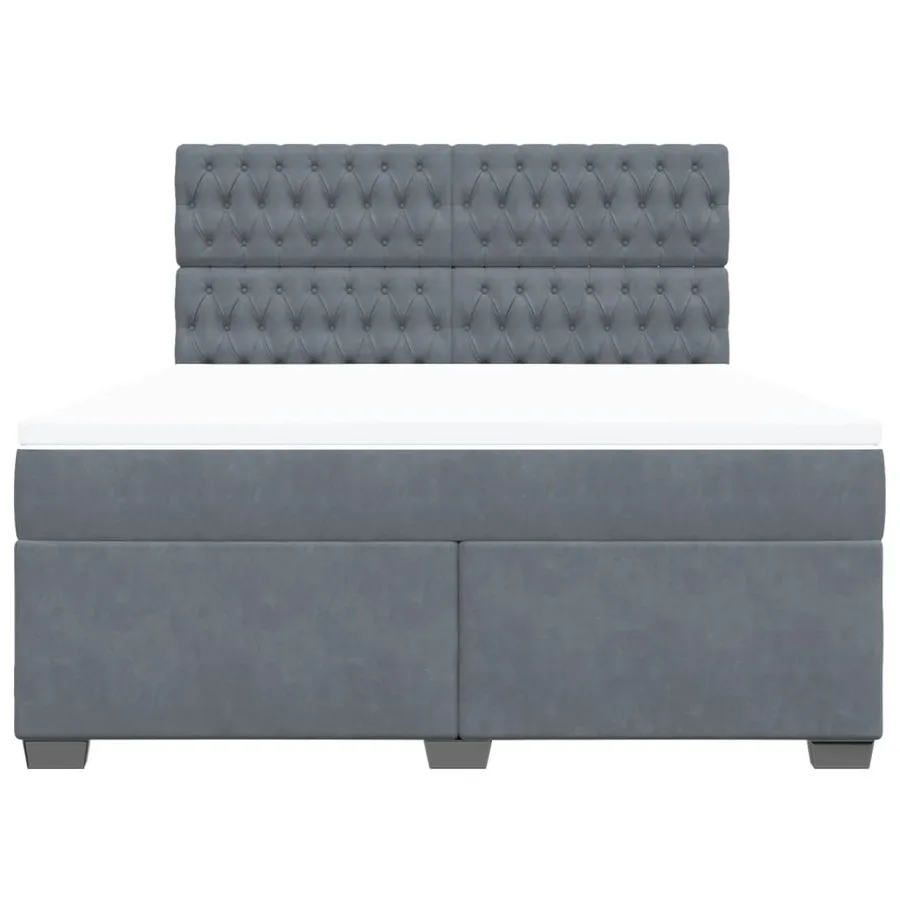 Sommier à lattes de lit et matelas Gris foncé 180x200cm Velours - 4