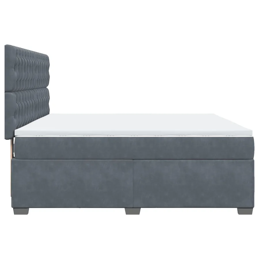 Sommier à lattes de lit et matelas Gris foncé 180x200cm Velours - 9