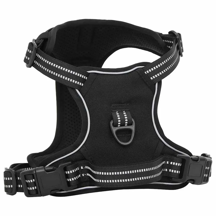Harnais pour chien avec bandes réfléchissantes réglables noir L - 3